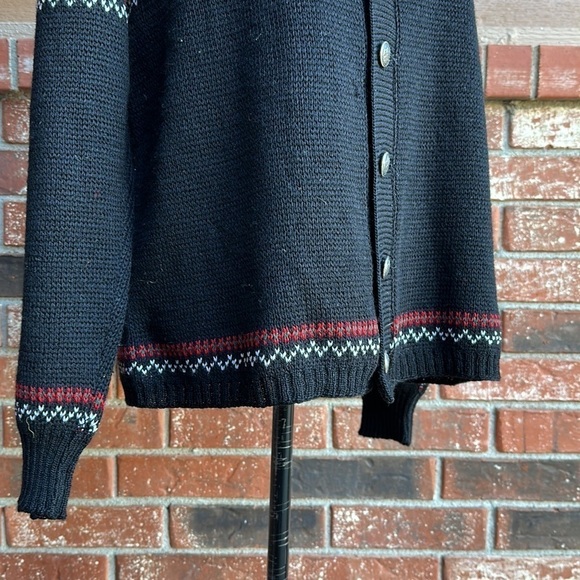 Jersild Vintage 100% Virgin Wool Fair Isle Cardigan Sweater Size Large - Picture 3 of 7